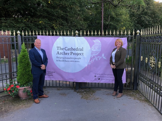 Our Managing Director and Lynne Urpeth from The Cathedral Archer Project on our Golf Day